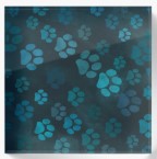 Dark Cyan and Light blue Paw Prints