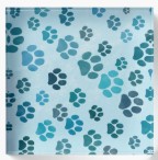 Cyan and Light blue Paw Prints