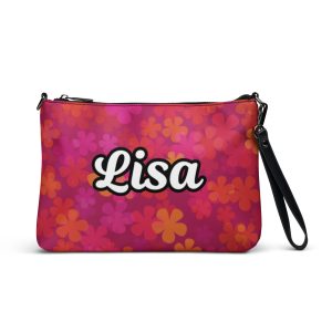 Custom Name Retro Floral Crossbody bag