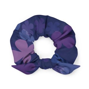 Midnight Retro Floral Scrunchie