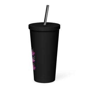 Insulated tumbler with a straw