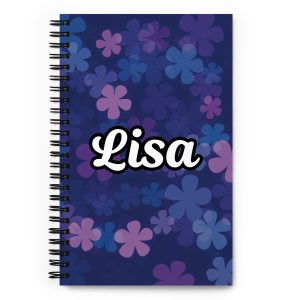 Midnight Retro Floral Pattern Spiral notebook