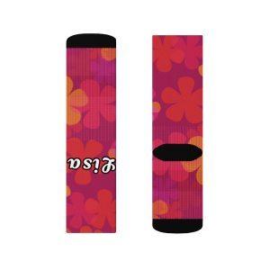 Custom Name Retro Floral Crew socks