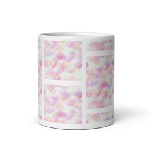 PInk Hearts White glossy mug