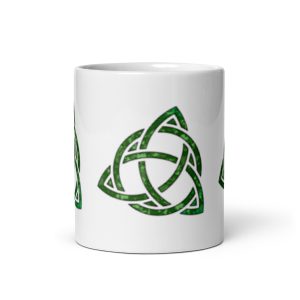 Celtic Trinity Large Knot Triquetra White Glossy Mug