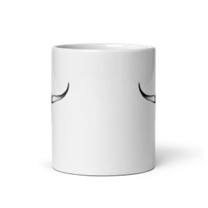 Texas Longhorn Skull White glossy mug
