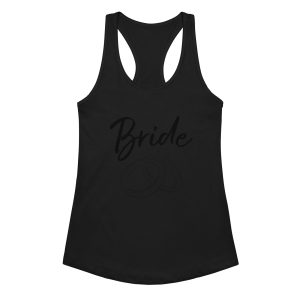 Bride with rings Women’s fitted racerback tank top