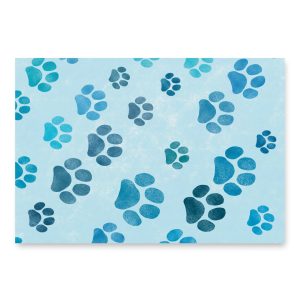 Blue Dog Lover Big Paw Print Gift Wrapping Paper