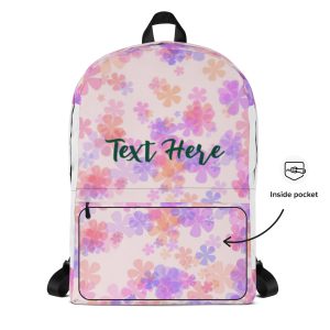 Pink and Purple Floral Personalized Backpack
