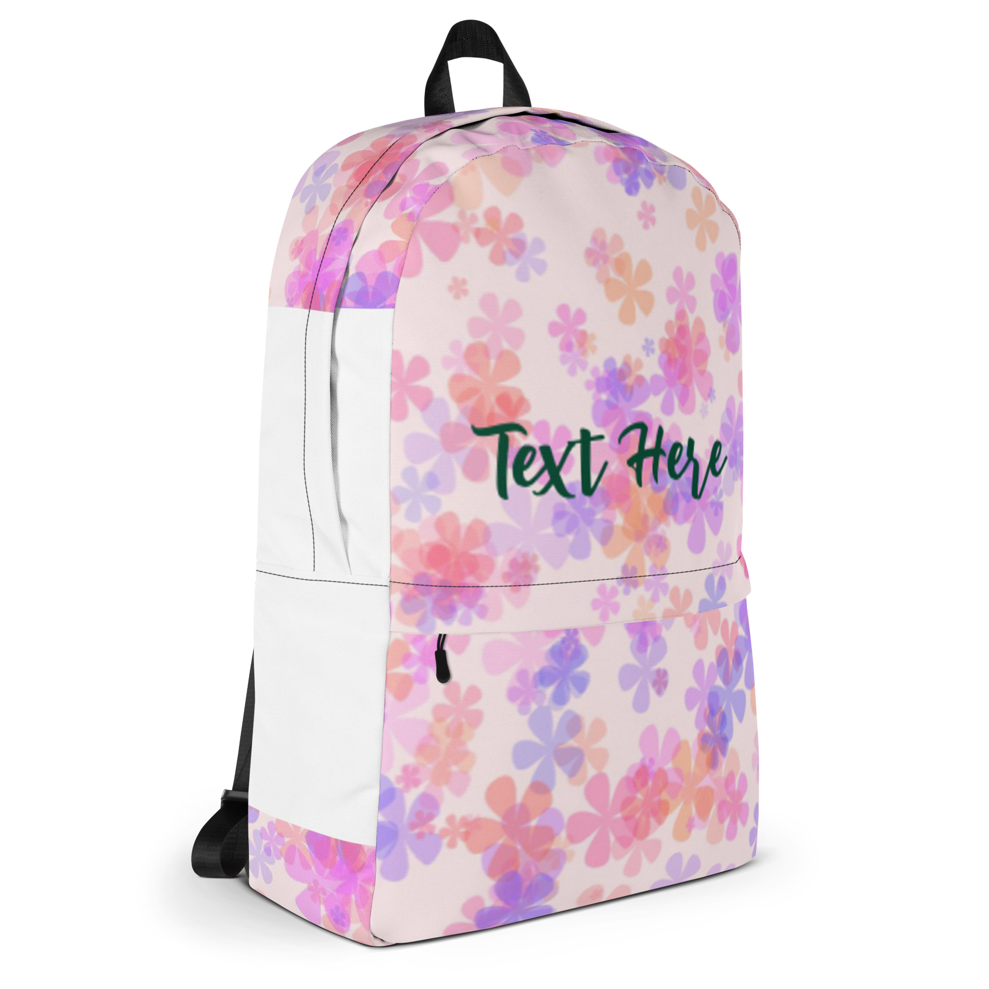 Pink and Purple Floral Personalized Backpack - Image 6