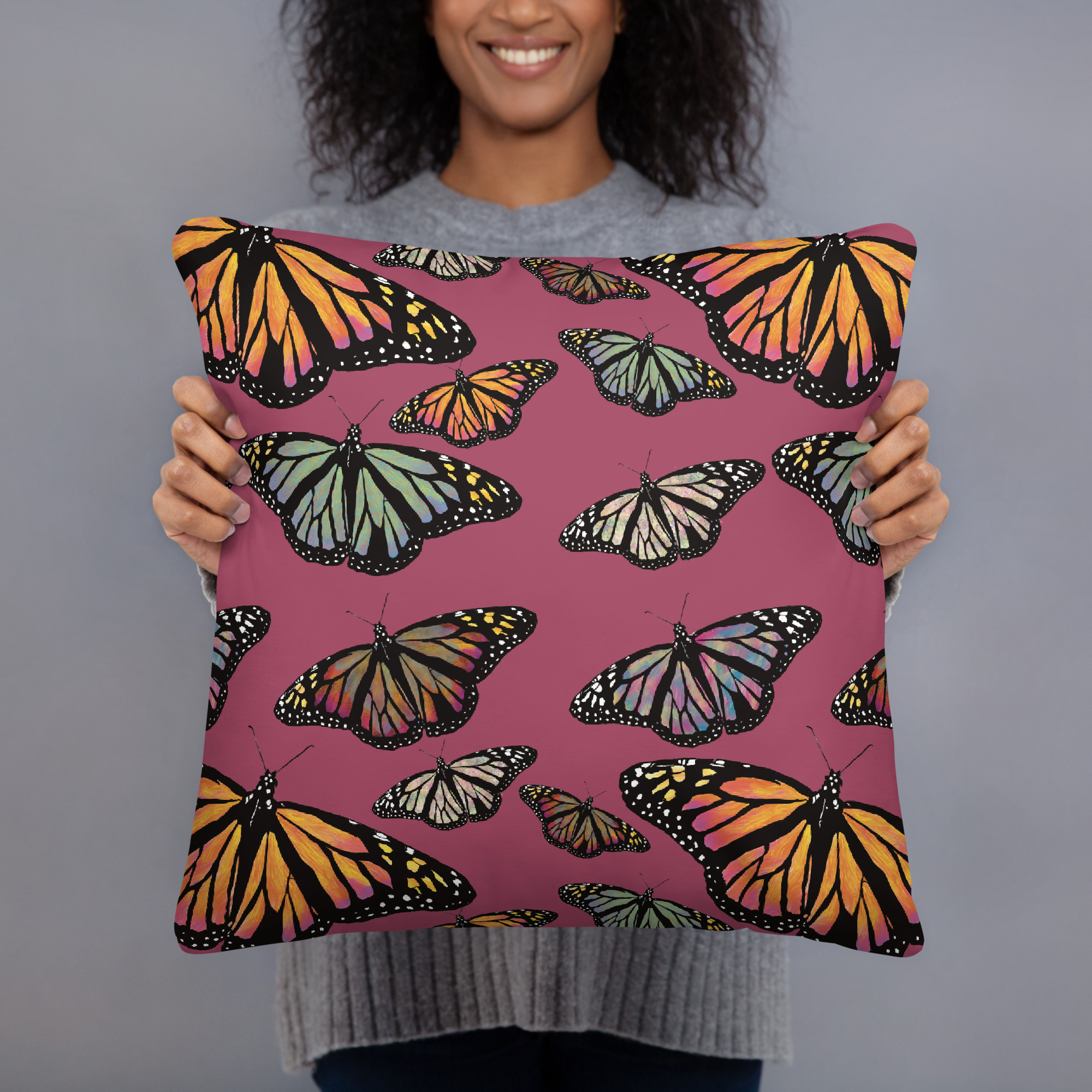 Colorful Butterfly Basic Pillow - Image 3