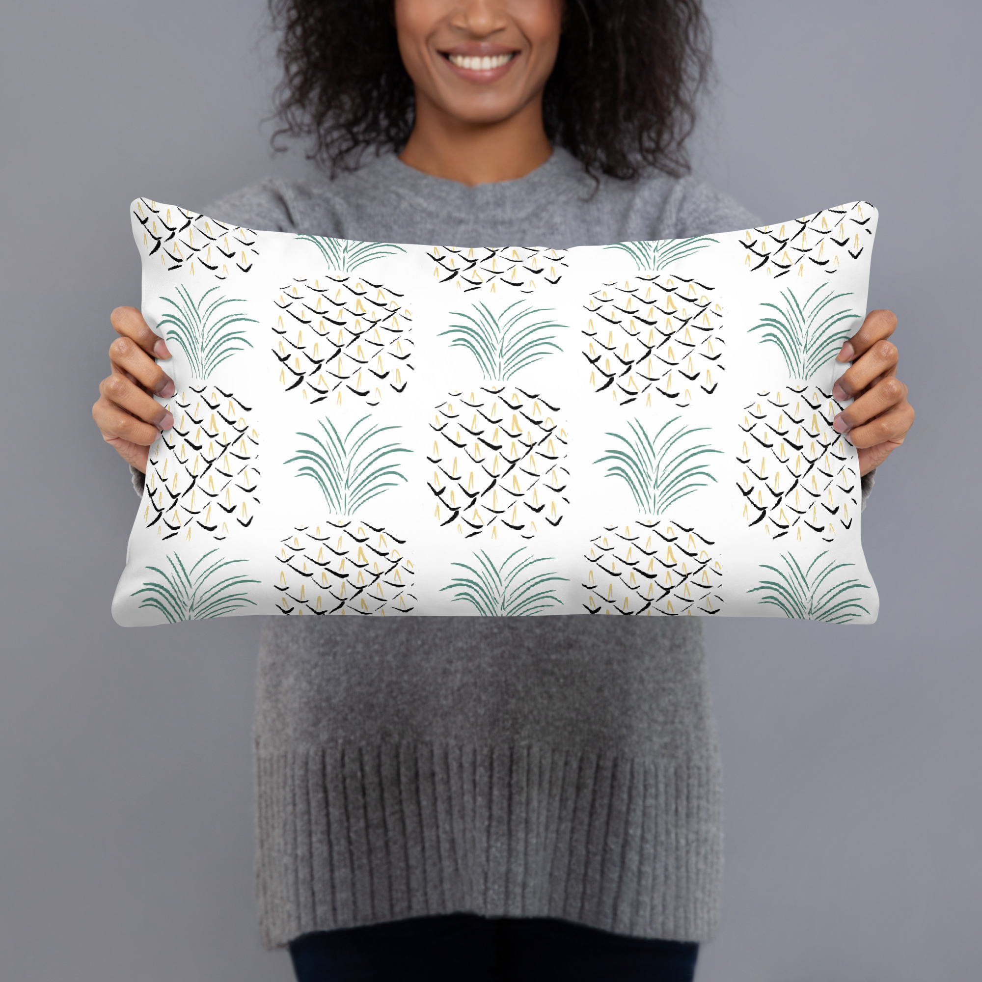 Pineapple Abstract Art Basic Pillow - Image 5