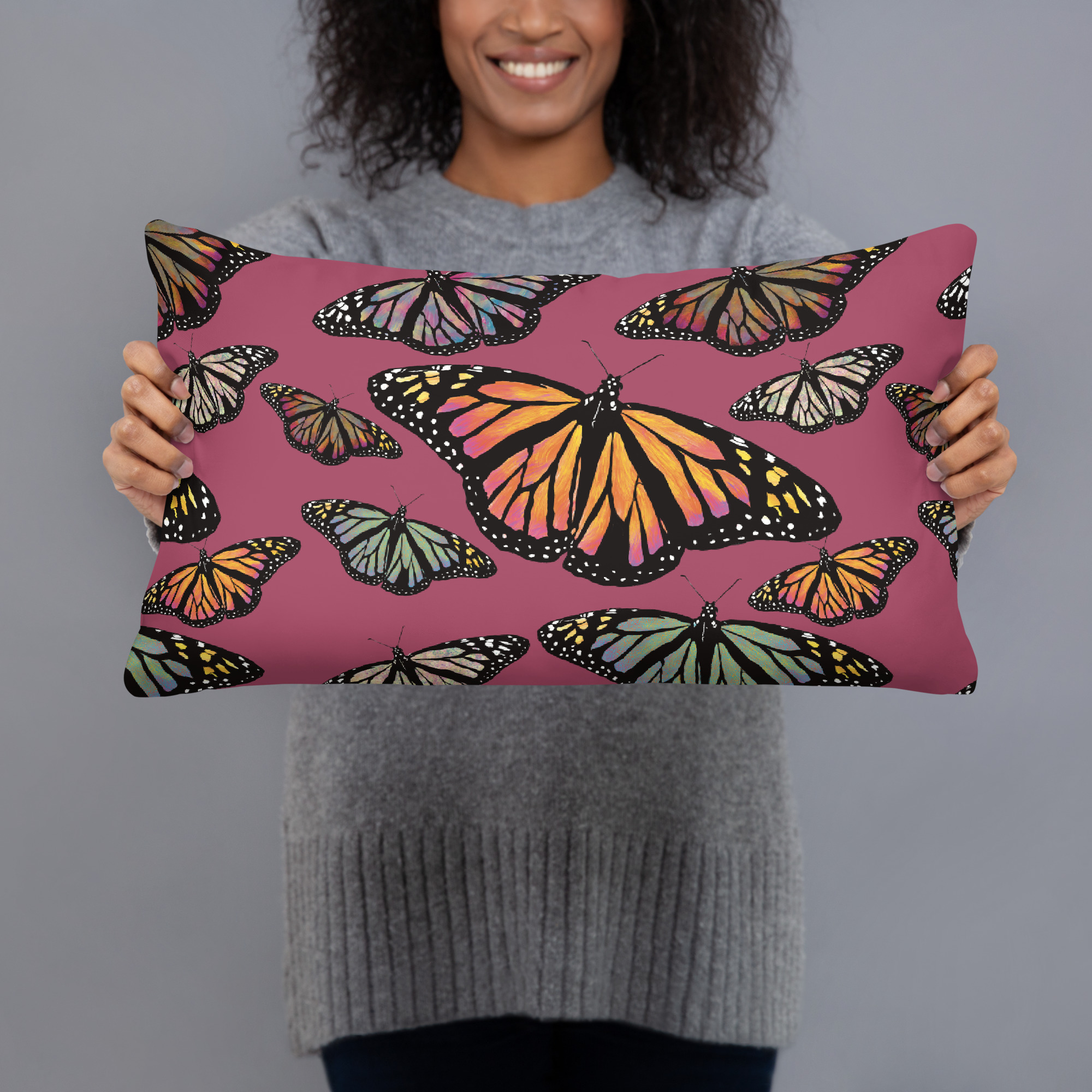 Colorful Butterfly Basic Pillow - Image 4