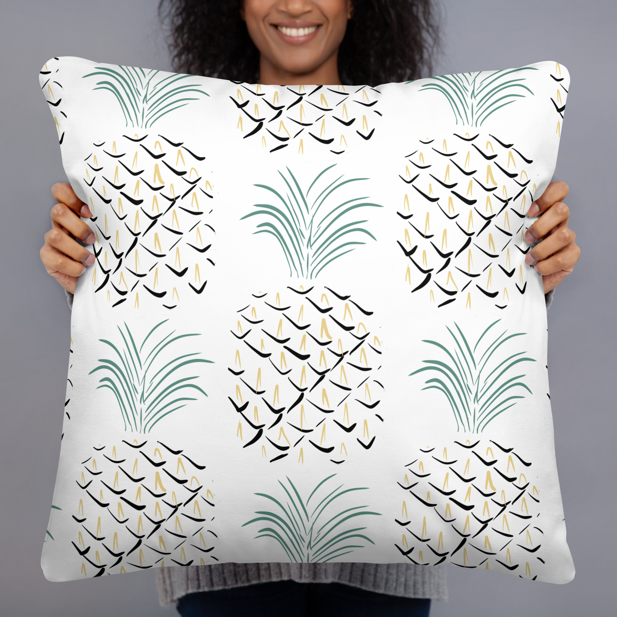 Pineapple Abstract Art Basic Pillow - Image 6