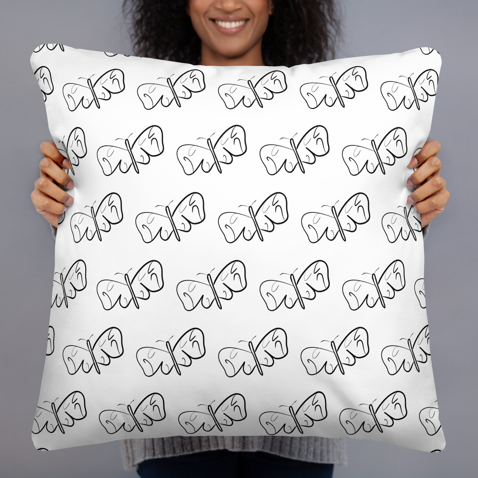 Black and White Butterfly Basic Pillow - Image 6