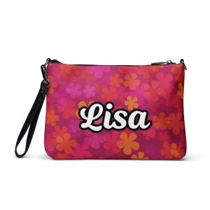Custom Name Retro Floral Crossbody bag
