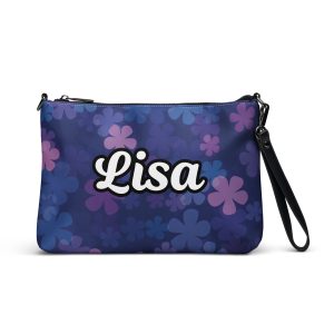 Personalized Midnight Retro Floral Crossbody bag