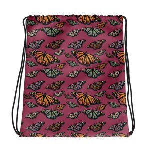 Colorful Butterfly Drawstring bag