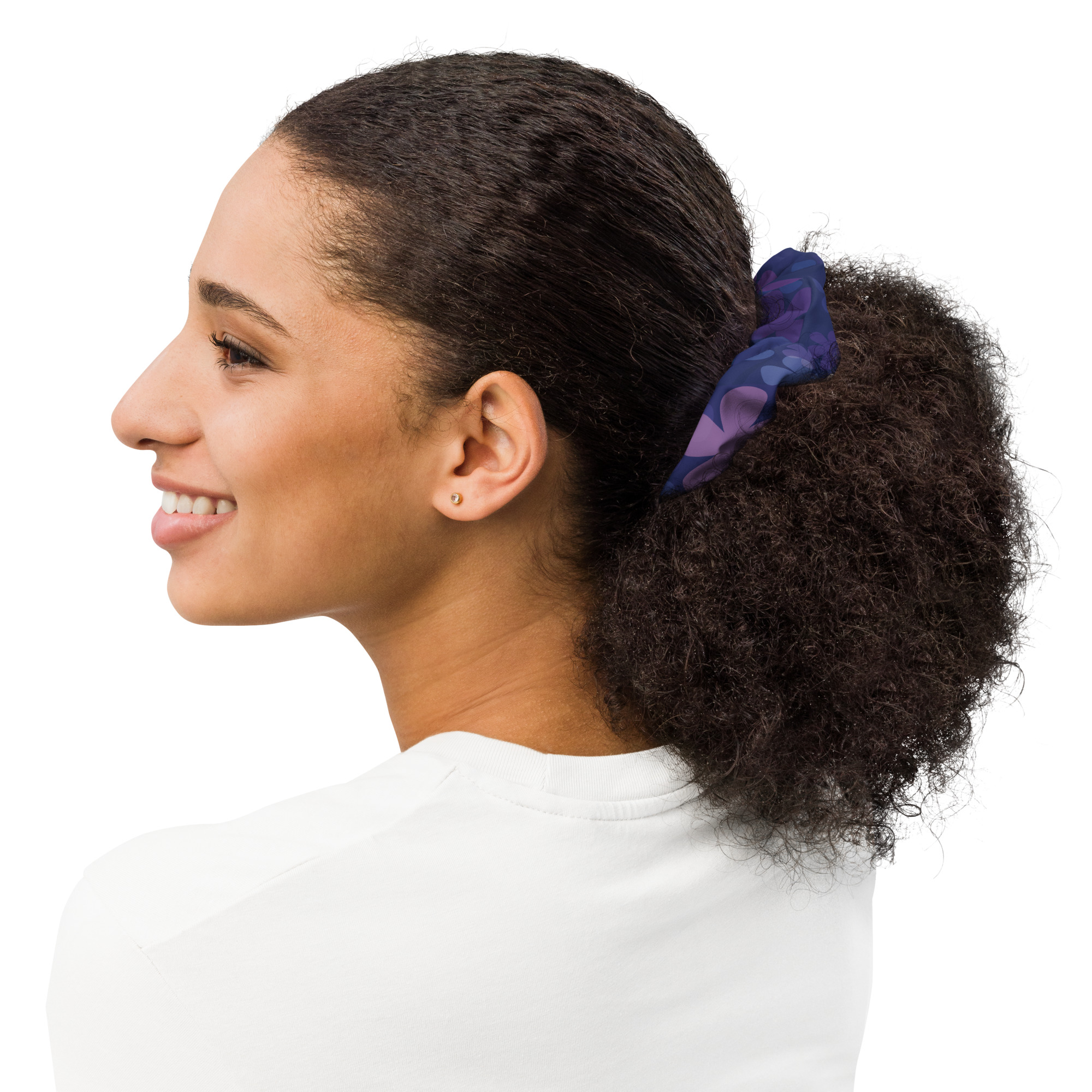 Midnight Retro Floral Scrunchie - Image 3