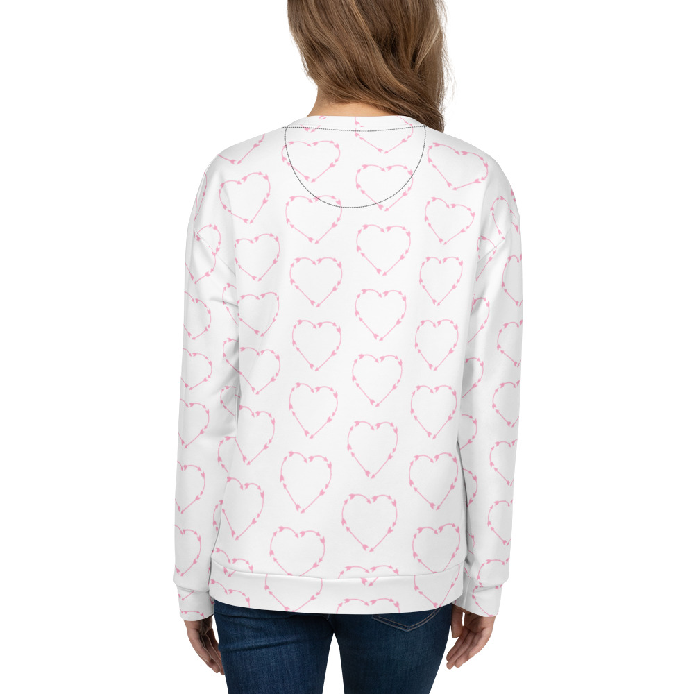Pink Arrow Heart Unisex Sweatshirt - Image 6