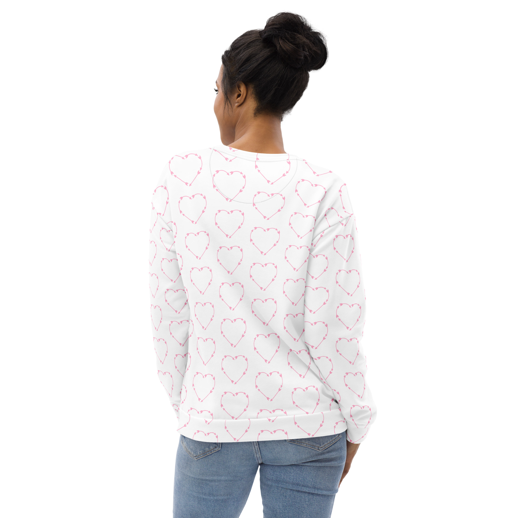 Pink Arrow Heart Unisex Sweatshirt - Image 10