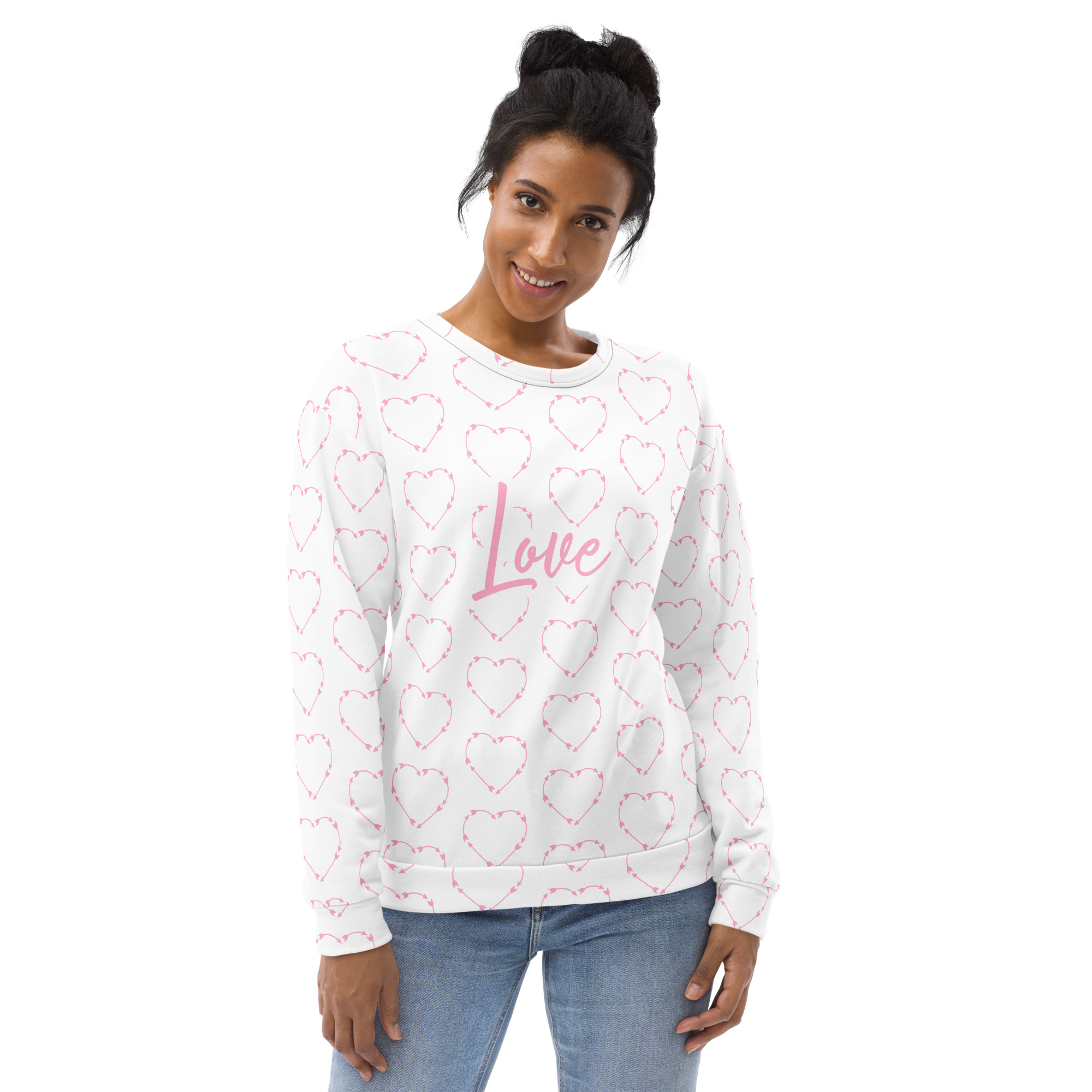 Pink Arrow Heart Unisex Sweatshirt - Image 9