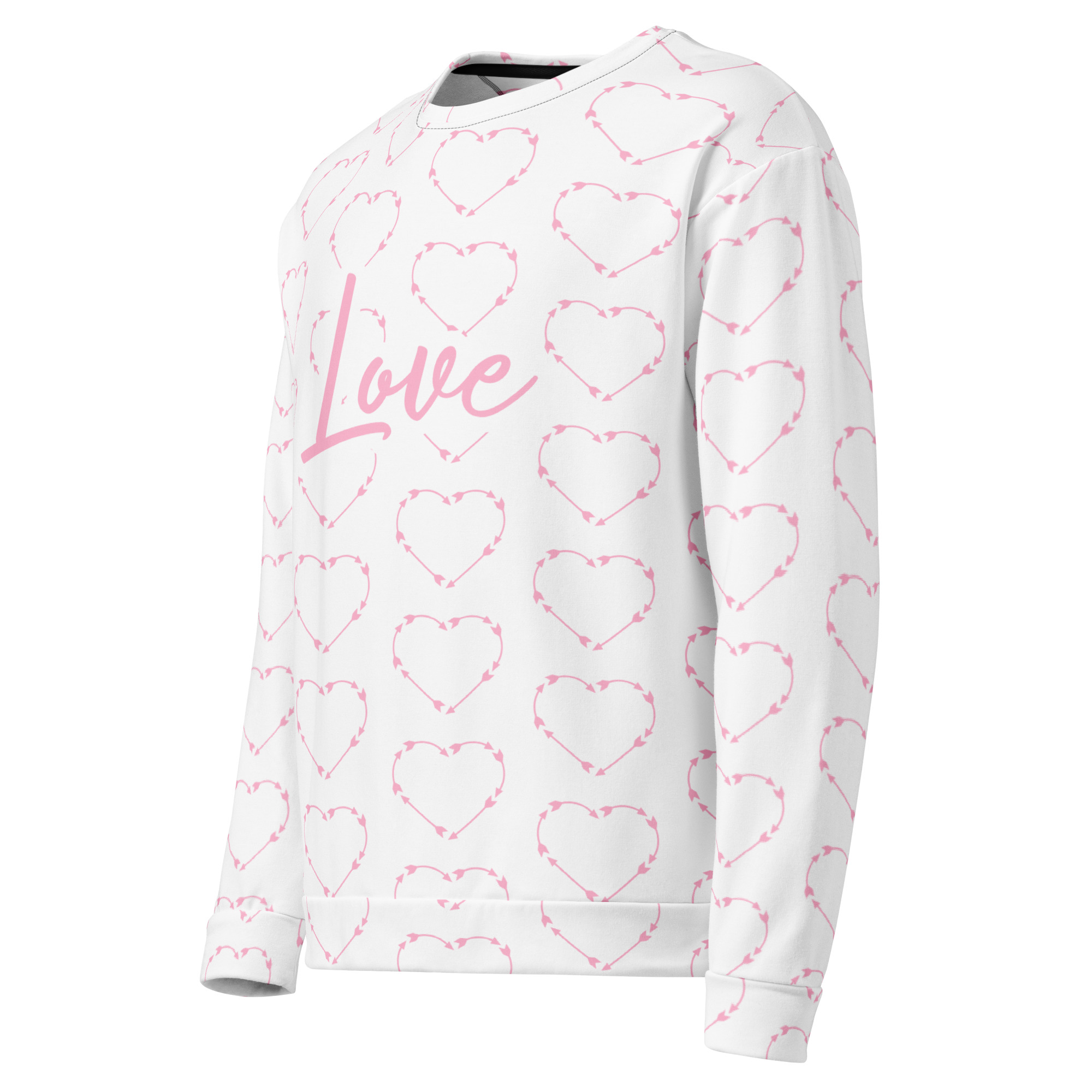 Pink Arrow Heart Unisex Sweatshirt - Image 3