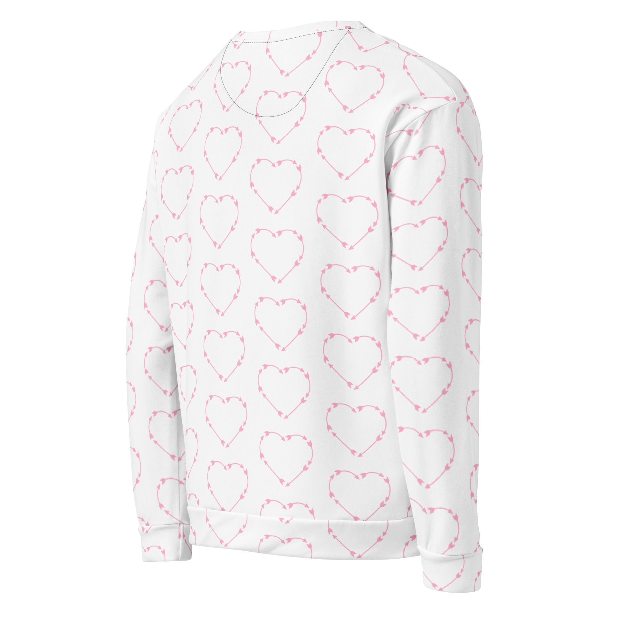 Pink Arrow Heart Unisex Sweatshirt - Image 4
