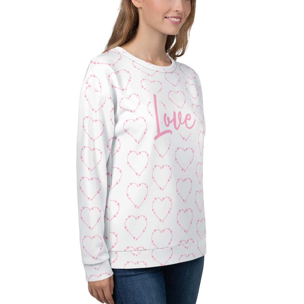 Pink Arrow Heart Unisex Sweatshirt - Image 7