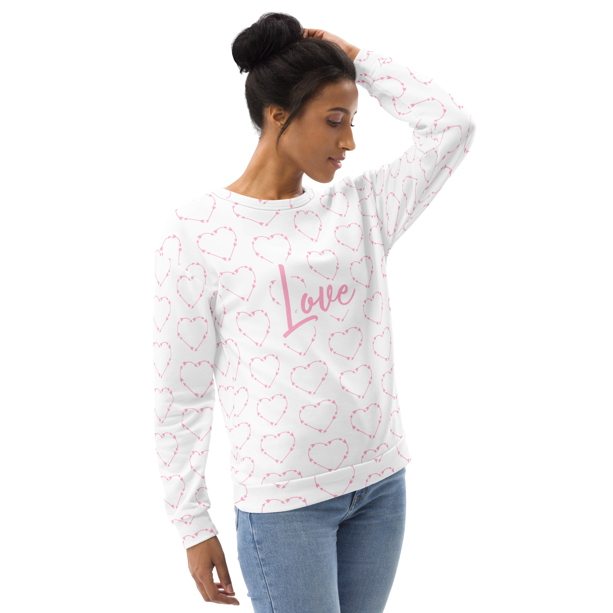 Pink Arrow Heart Unisex Sweatshirt - Image 12