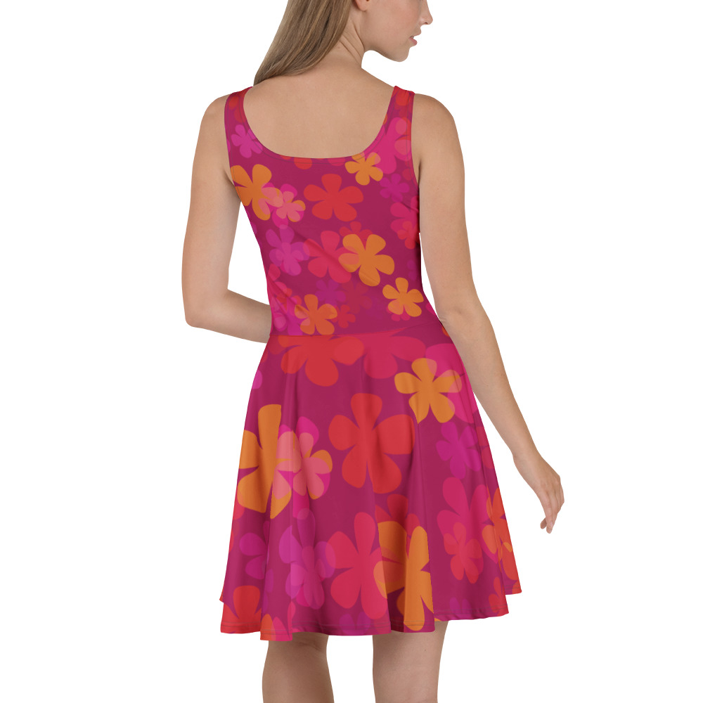 Retro Floral Skater Dress - Image 6