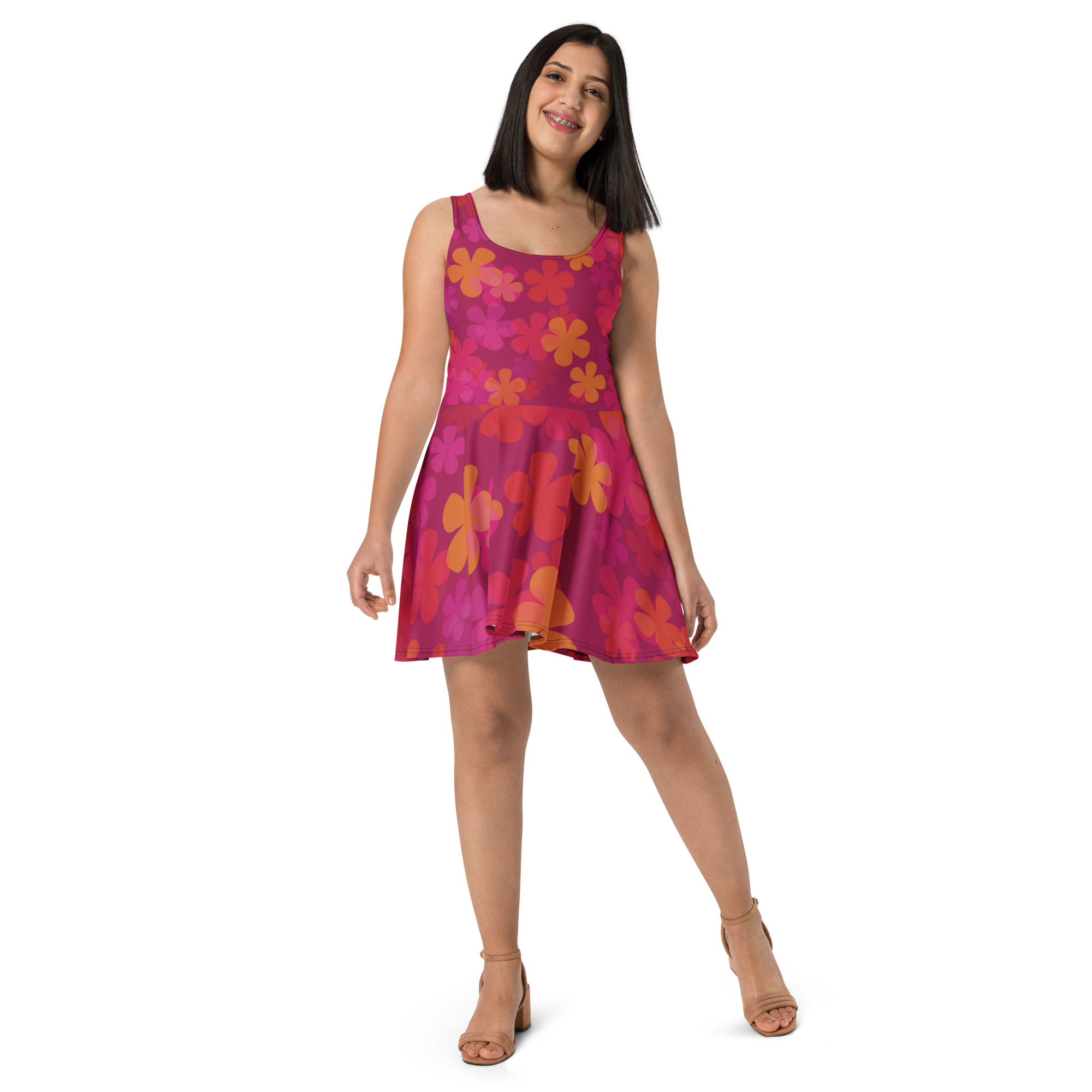 Retro Floral Skater Dress - Image 7