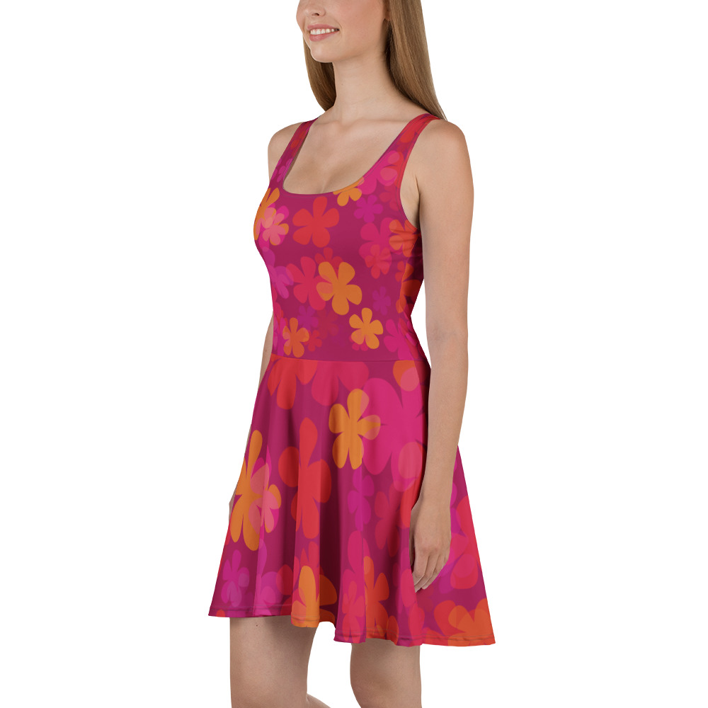 Retro Floral Skater Dress - Image 4