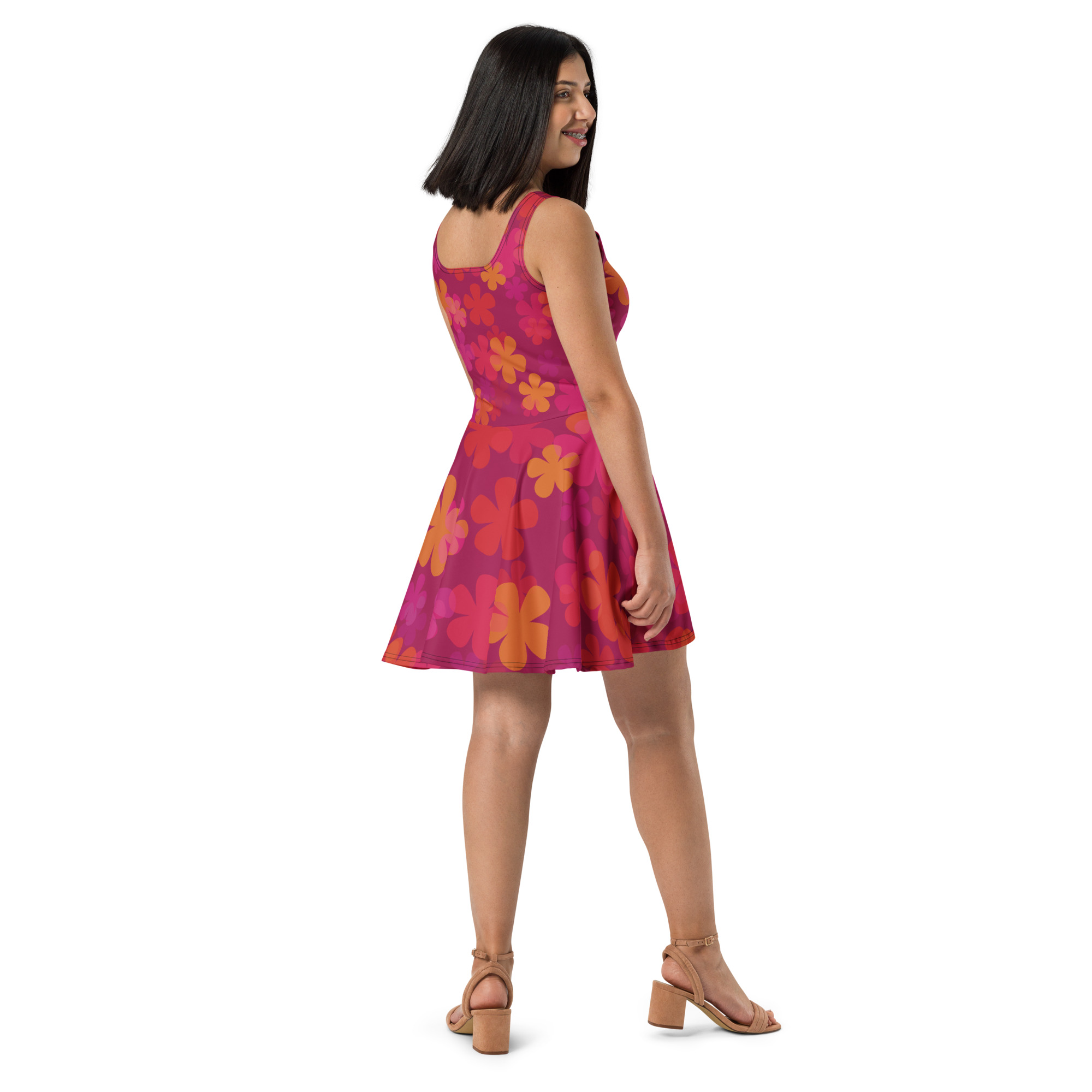 Retro Floral Skater Dress - Image 9