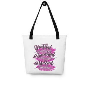 Thankful Grateful Blessed Pink Tote bag