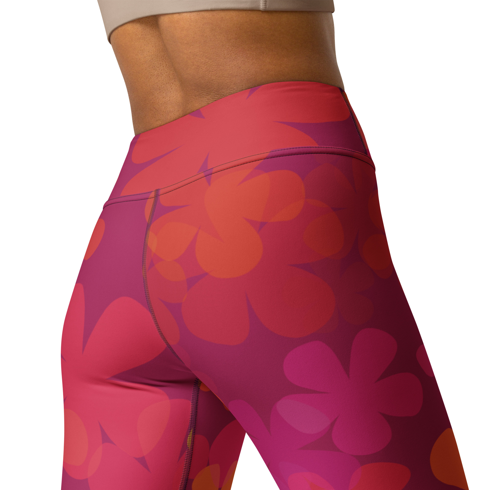 Retro Floral Yoga Leggings - Image 10