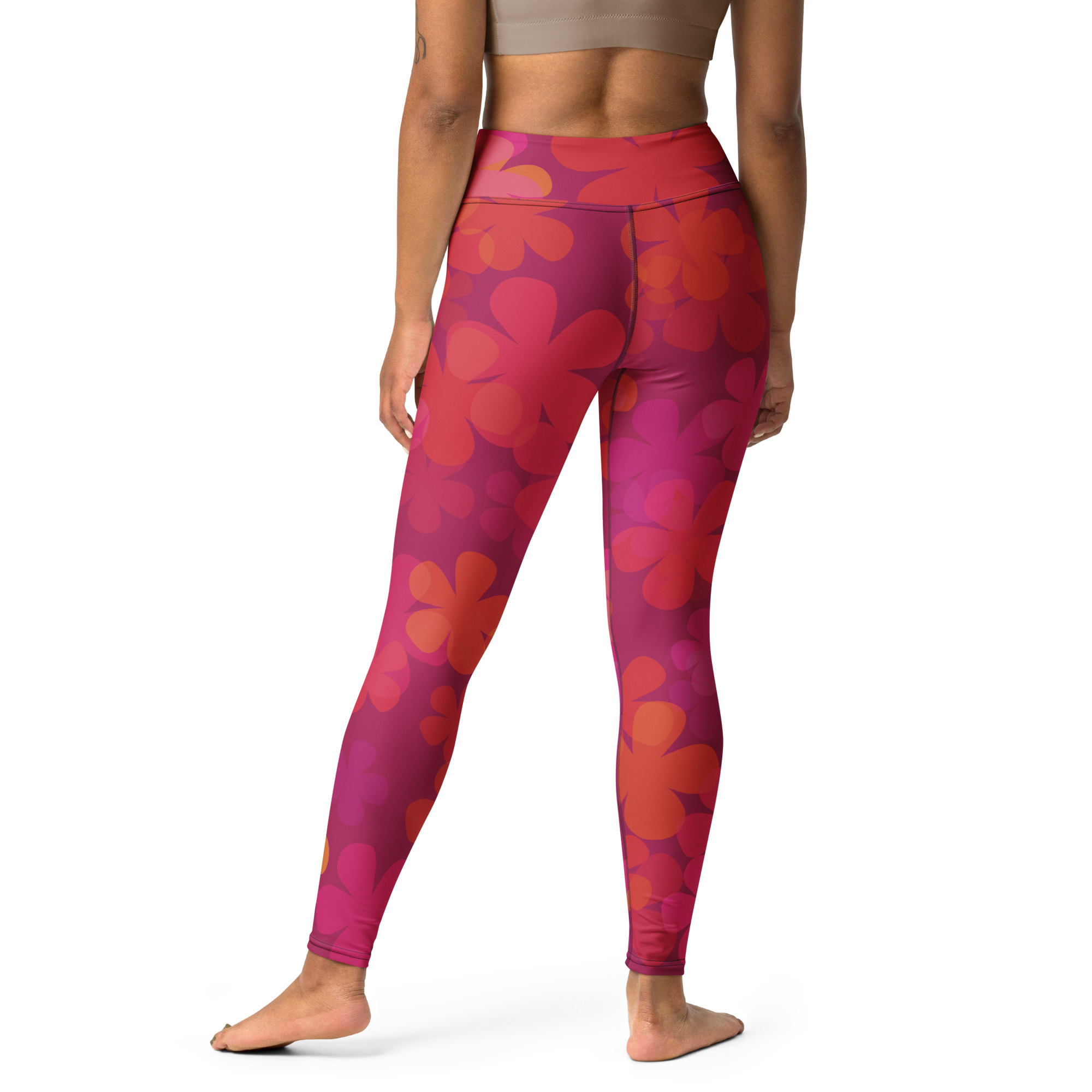 Retro Floral Yoga Leggings - Image 9