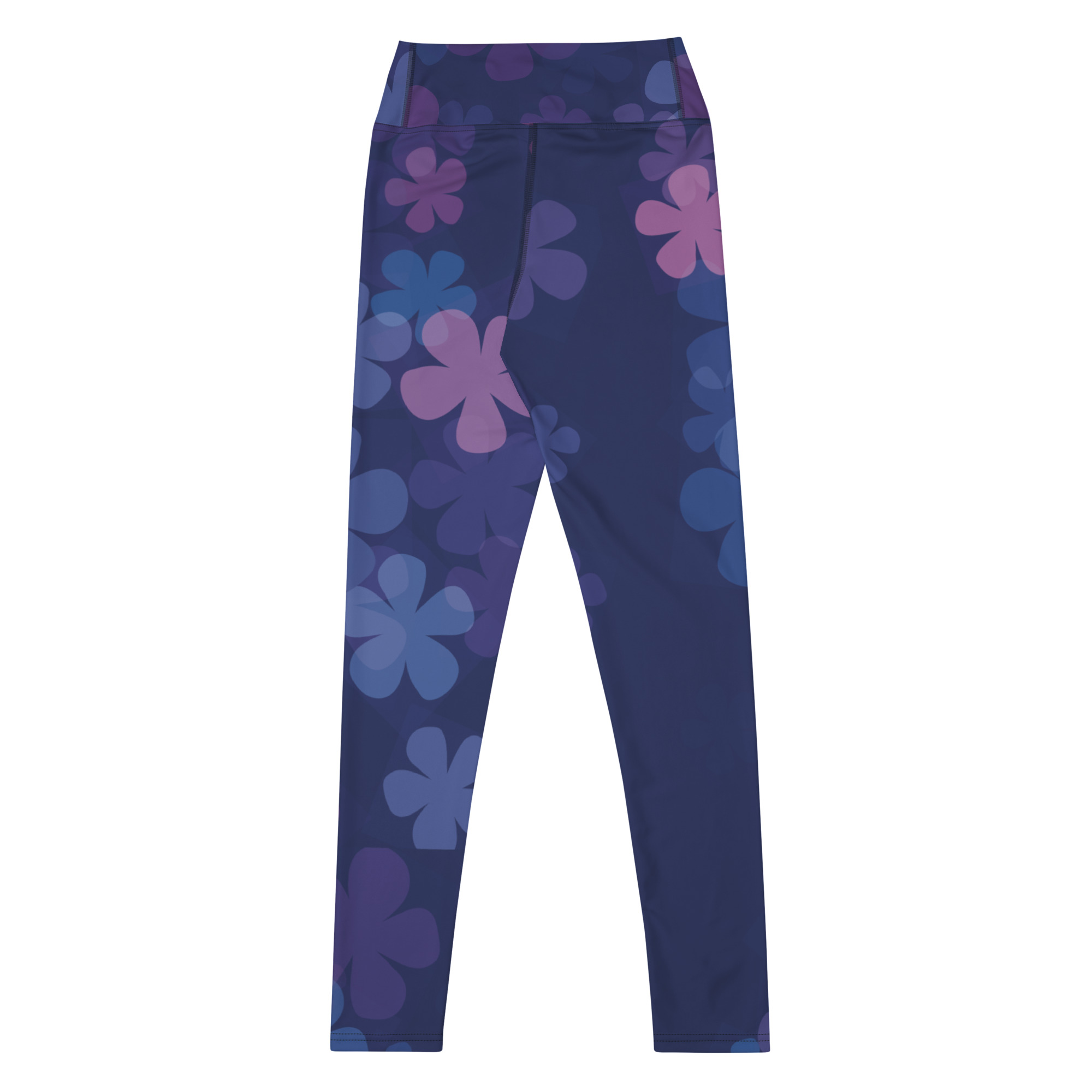 Midnight Retro Floral Pattern Yoga Leggings - Image 3