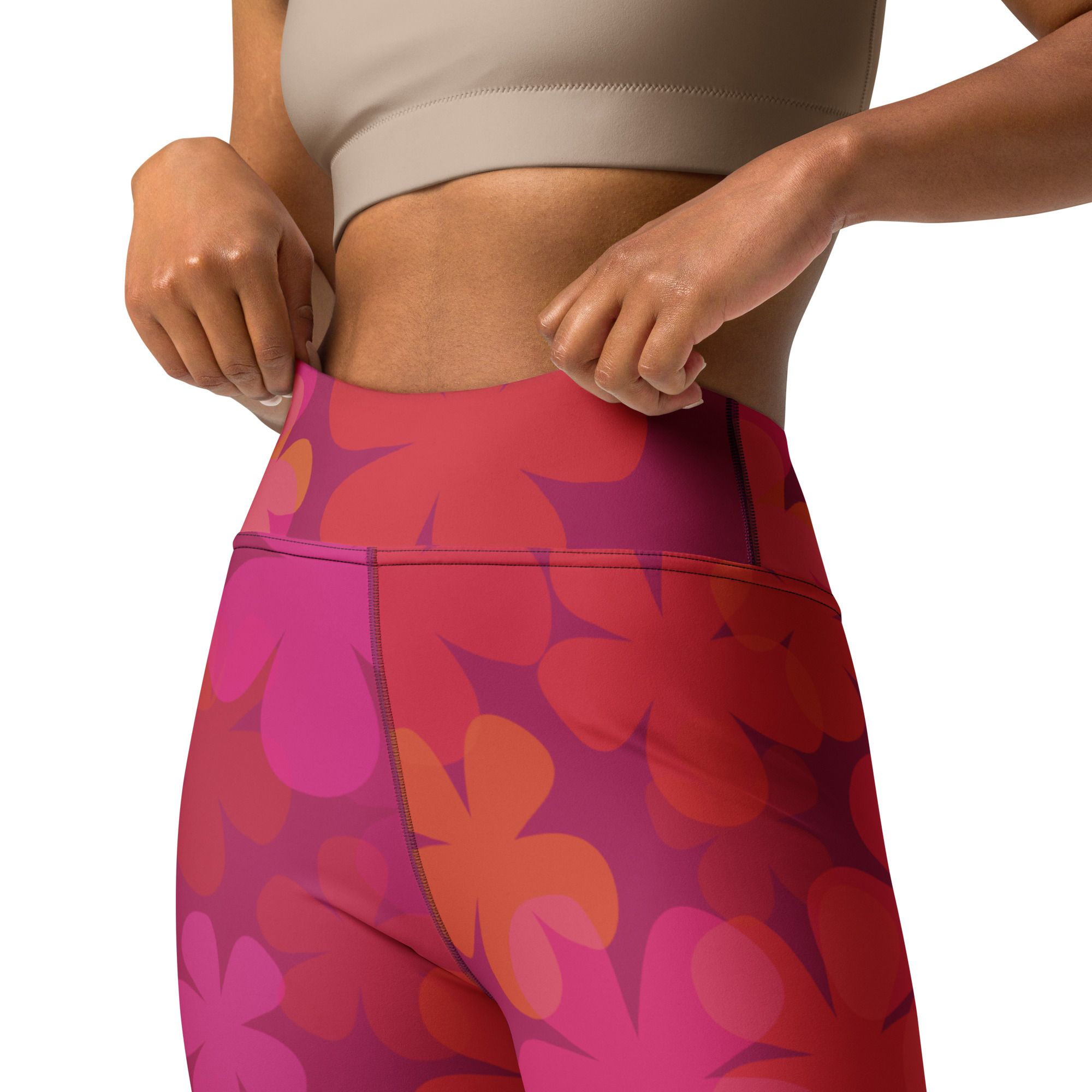 Retro Floral Yoga Leggings - Image 8