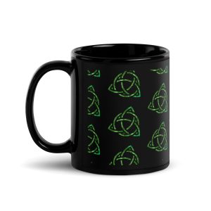 Celtic Trinity Small Knot Triquetra Black Glossy Mug