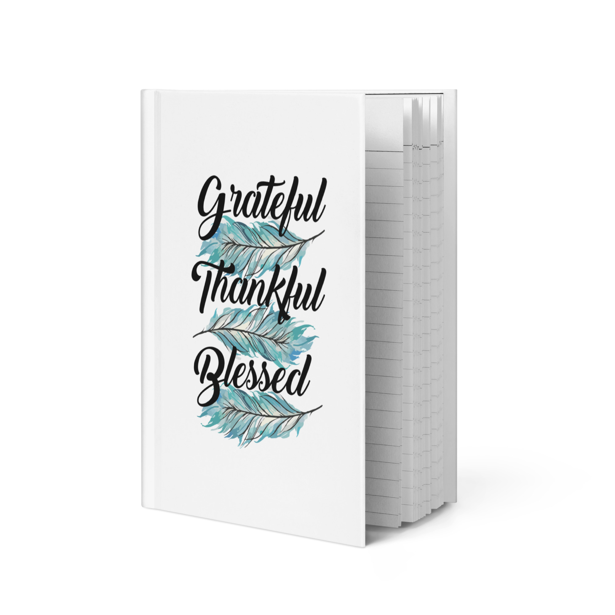 Thankful Grateful Blessed Teal Hardcover journal - Image 4