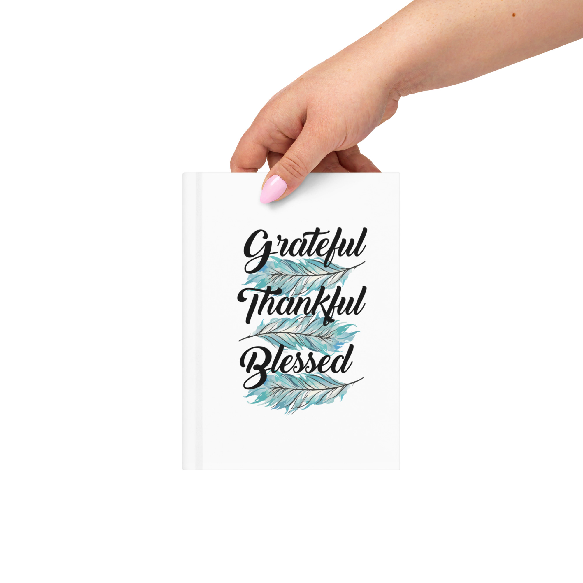 Thankful Grateful Blessed Teal Hardcover journal - Image 6