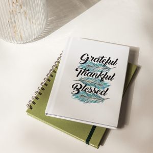 Thankful Grateful Blessed Teal Hardcover journal