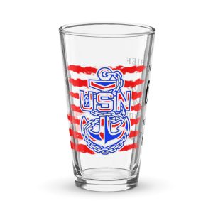 Navy Chief Shaker pint glass