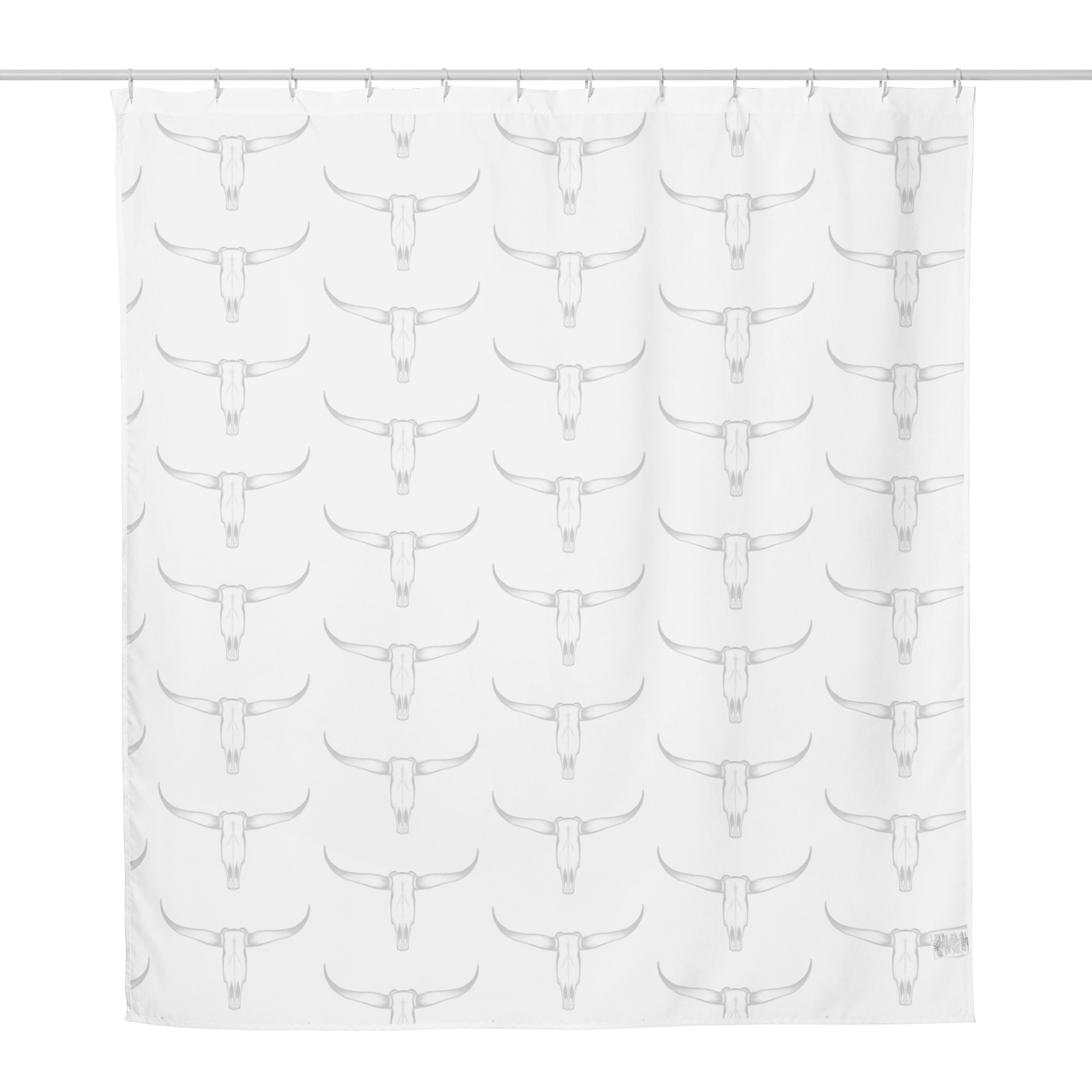 Texas Longhorn Skull Basic Shower curtain - Image 3