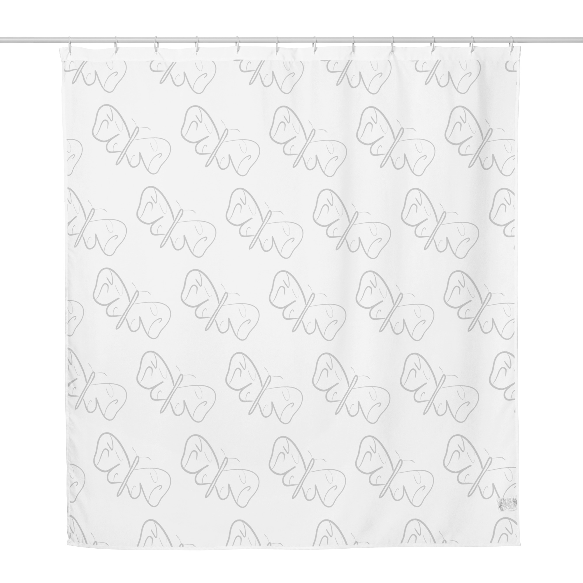 Black and White Butterfly Shower curtain - Image 3