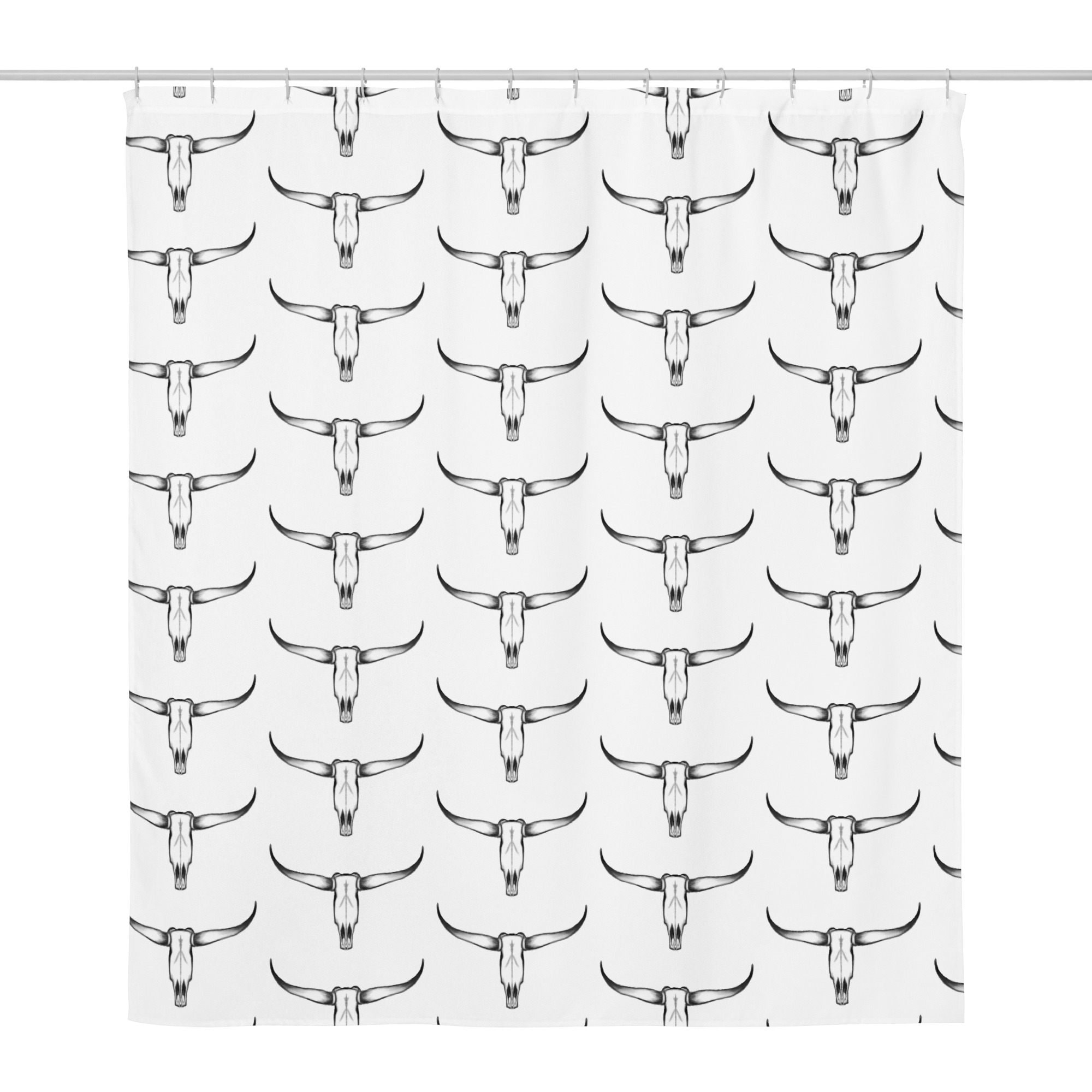 Texas Longhorn Skull Basic Shower curtain - Image 2