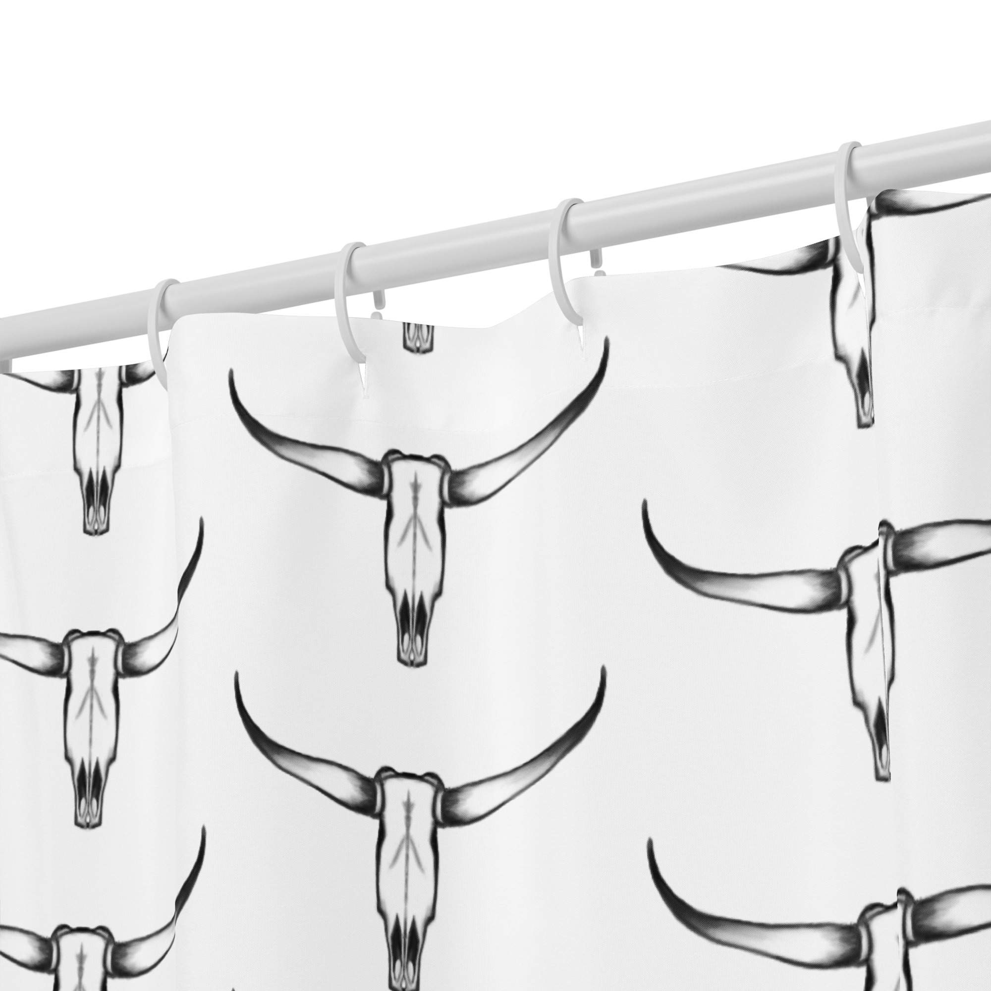 Texas Longhorn Skull Basic Shower curtain - Image 7