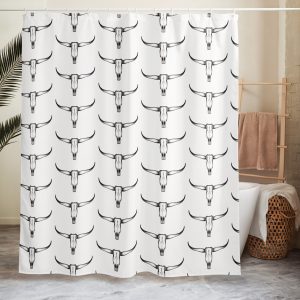 Texas Longhorn Skull Basic Shower curtain