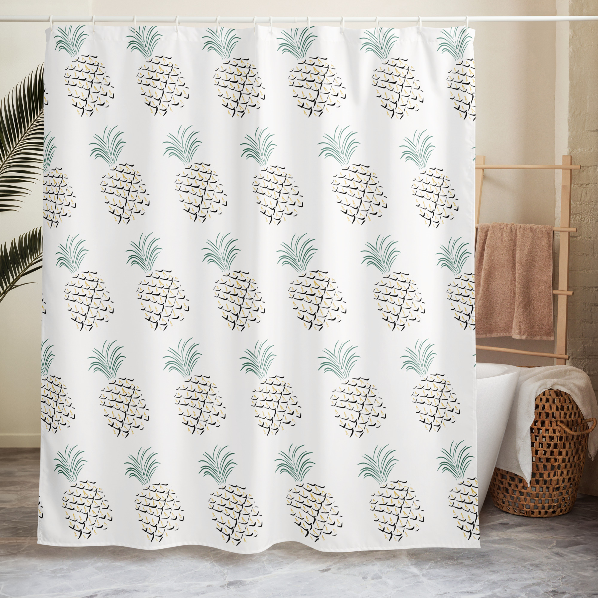 Pineapple Abstract Art Shower curtain - Image 5